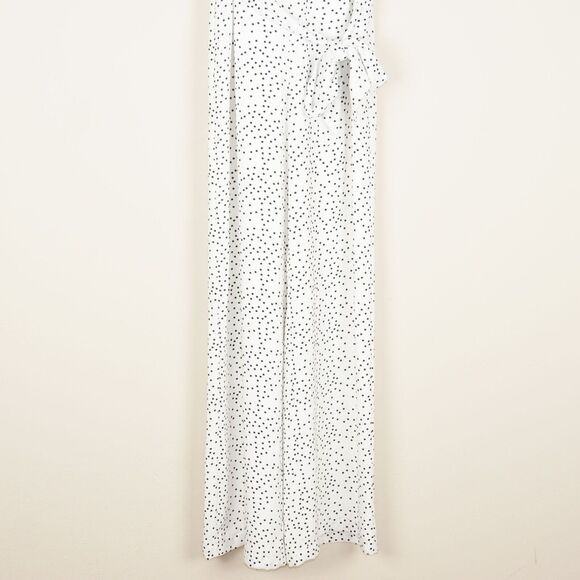 Lovers and Friends Jackson White Deep V Polka Dot Tie Waist Jumpsuit Womsn Sz S - Picture 6 of 10
